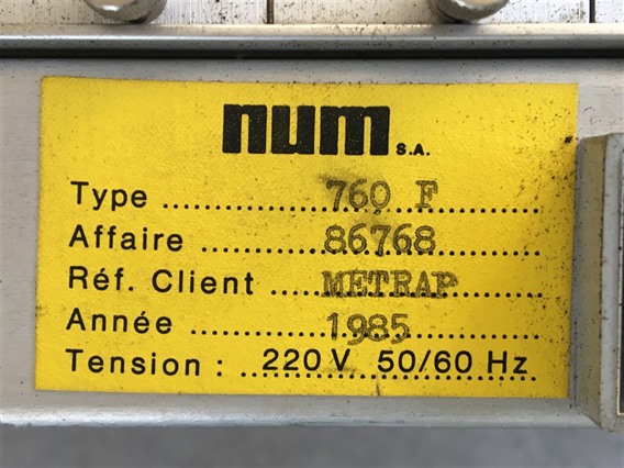 NUM NUM 760F, consisting of 8 parts::-CNC