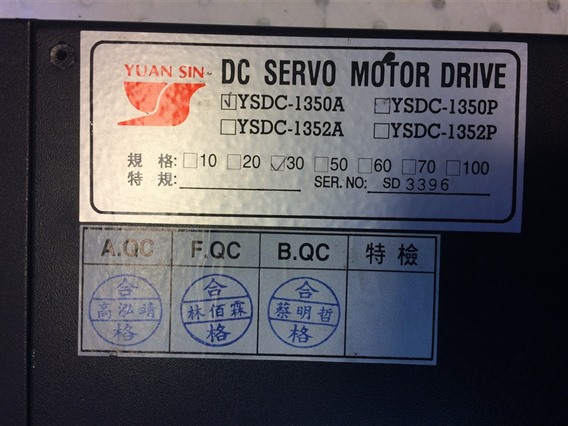 Yuan Sin YSDC-1350A-DC Servo Motor Drive