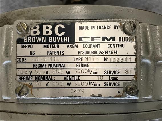 Brown Brown Boveri CEM Servo Moteur M17H